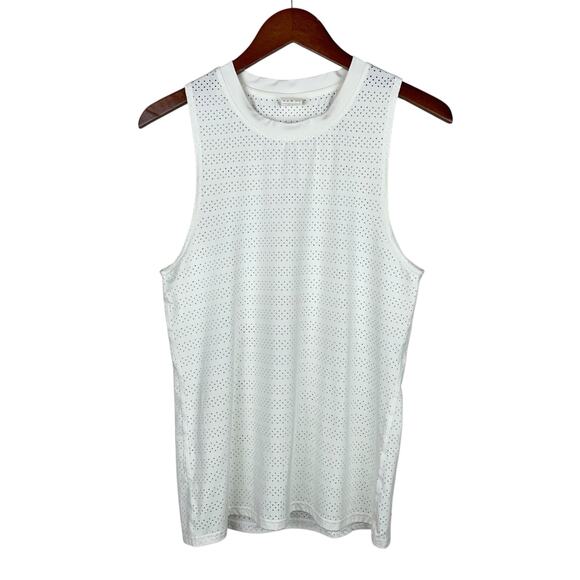 ZYIA Tops - Zyia Active Tank Top Sleeveless Cream Perforated Women's S
